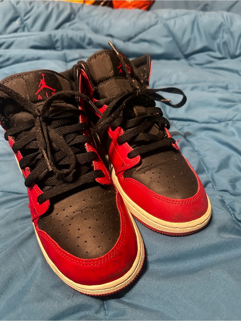 Jordan Kids Red and Black High-Top Sneakers